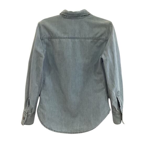 Isabel Marant Etoile Paul Batik Indigo Chambray Button Up Shirt Blue Size Medium - Picture 10 of 13